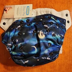 Thirsties Aurora Borealis Limited Print Natural Stay Dry AIO Cloth Diaper